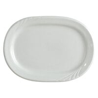 Tuxton YPH-117 Sonoma 11 3/4" Bright White Embossed Rim China Platter - 12/Case