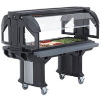 Cambro VBRL6110 Black 6' Versa Food / Salad Bar with Standard Casters - Low Height