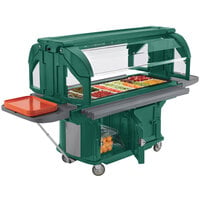 Cambro VBRU6519 Kentucky Green 6' Versa Food / Salad Food Bar with Storage and Standard Casters