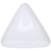 CAC COP-T8 8 1/4 inch x 7 1/2 inch Coupe Bright White Triangle Porcelain Plate - 24/Case