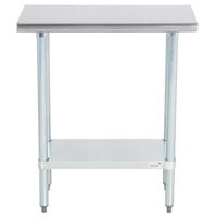 Advance Tabco ELAG-240-X 24 inch x 30 inch 16 Gauge Stainless Steel Work Table with Galvanized Undershelf