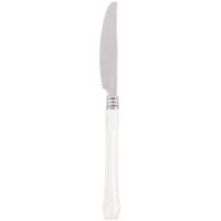 WNA Comet RFDKN480I Reflections Duet 7 1/2 inch Stainless Steel Look Heavy Weight Plastic Knife with Ivory Handle - 20/Pack