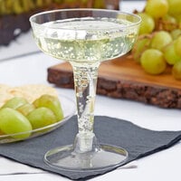 Fineline Flairware 2104 4 oz. Clear Plastic 2 Piece Champagne Glass - 360/Case