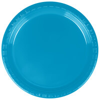 Creative Converting 28313111 7 inch Turquoise Blue Plastic Plate - 20/Pack