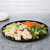 WNA Comet A916BL Checkmate 16 inch Black Round Catering Tray   - 5/Pack