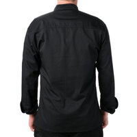Mercer Culinary Genesis® M61020 Unisex Lightweight Black Customizable Long Sleeve Chef Jacket with Cloth Knot Buttons - XL