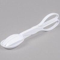 Fineline 3304-WH Platter Pleasers 11 1/2 inch White Plastic Salad Tongs - 48/Case