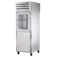 True STG1RPT-1HG/1HS-1S-HC Spec Series 27 1/2" Glass and Solid Front Half Door / Solid Back Full Door Pass-Through Refrigerator with PVC-Coated Shelves
