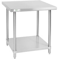 Regency 30" x 30" 16-Gauge 304 Stainless Steel Commercial Work Table with Undershelf