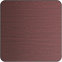 Lancaster Table & Seating 36 inch x 36 inch Laminated Square Table Top Reversible Cherry / Black