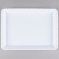Fineline 294-WH Flairware 9 inch x 13 inch White Plastic Rectangular Tray   - 48/Case