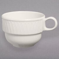 Homer Laughlin by Steelite International HL3147000 Gothic 7.5 oz. Ivory (American White) Undecorated Stackable China Cup - 36/Case