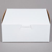 6 inch x 6 inch x 2 1/2 inch White Bakery Box - 250/Bundle