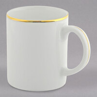10 Strawberry Street GL0028 10 oz. Gold Line Porcelain C-Handle Mug - 24/Case