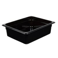 Cambro 24HP110 H-Pan™ 1/2 Size Black High Heat Plastic Food Pan - 4 inch Deep