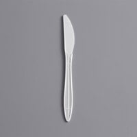 Choice 6 1/2 inch Medium Weight White Plastic Knife - 1000/Case