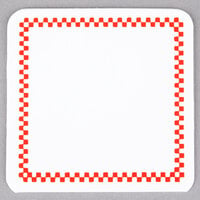 Ketchum Manufacturing Square Write-On Deli Tag with Red Checkered Border - 25/Pack
