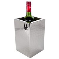 American Metalcraft DWWC1 Square Double Wall Hammered Stainless Steel One-Bottle Chiller
