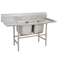 Advance Tabco 94-82-40-18RL Spec Line Two Compartment Pot Sink with Two Drainboards - 81"