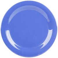 GET NP-10-PB Diamond Mardi Gras 10 1/2 inch Peacock Blue Narrow Rim Round Melamine Plate - 12/Case