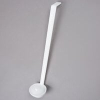 1 oz. Plastic White Plain Handle Serving Ladle