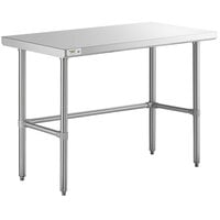 Regency 24" x 48" 16-Gauge 304 Stainless Steel Commercial Open Base Work Table