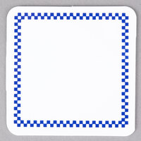 Square Write-On Deli Tag with Blue Checkered Border - 25/Pack