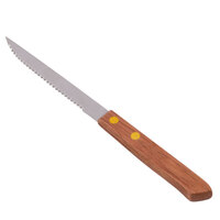4 inch Economy Stainless Steel Steak Knife with Wood Handle - 12/Case