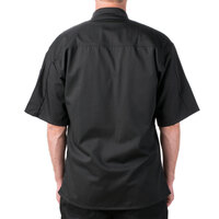 Mercer Culinary Genesis® Unisex Lightweight Black Customizable Short Sleeve Chef Jacket M61012BK - 5X