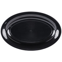 Fineline 3515-BK Platter Pleasers 8 inch x 12 inch Black Plastic Oval Tray   - 48/Case