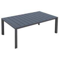 Grosfillex US004288 Sunset 24" x 40" Volcanic Black Aluminum Cocktail Table