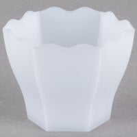 Fineline 6304-WH Tiny Temptations 1.75 oz. White Plastic Tiny Hexagon Cube Bowl - 200/Case