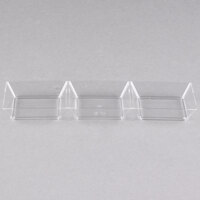Fineline 6212-CL Tiny Temptations 7 1/2 inch x 2 1/4 inch Clear Plastic Sectional Tiny Tray - 200/Case
