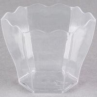 Fineline 6304-CL Tiny Temptations 1.75 oz. Clear Plastic Tiny Hexagon Cube Bowl   - 200/Case