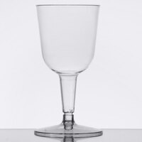 Fineline 6415-CL Tiny Temptations 2 oz. 2-Piece Clear Plastic Tiny Wine Goblet - 200/Case