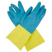 Cordova Neoprene / Latex Rubber Blue / Yellow 12" Premium 28 Mil Gloves with Flock Lining