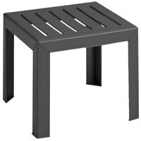 Grosfillex CT052002 Bahia 16 inch Square Charcoal Resin Low Table