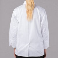 X-Large White Mercer Culinary M62040WH1X Renaissance Womens Scoop Neck Chef Jacket 