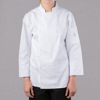Mercer Culinary Genesis® Women's White Customizable Long Sleeve Chef Jacket M61030WH - XS