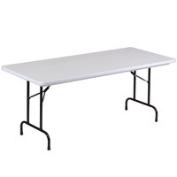 Correll Folding Table, 30 inch x 72 inch Tamper-Resistant Plastic, Gray