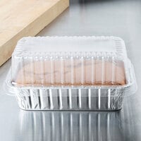Durable Packaging 2 lb. Foil Bread Loaf Pan with Clear Dome Lid - 25/Case