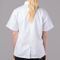Mercer Culinary Genesis® M61032 Women's White Customizable Short Sleeve Chef Jacket - XL