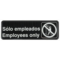 Tablecraft 394586 Solo Empleados / Employees Only - Black and White, 9" x 3"