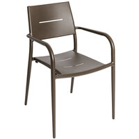 BFM Seating PH901CBZ Hampton Bronze Stackable Aluminum Arm Chair