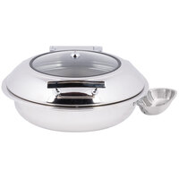 Acopa 6 Qt. Round Stainless Steel Induction Chafer with Glass Top and Soft-Close Lid