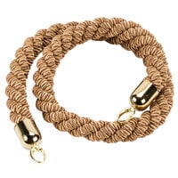 American Metalcraft RSCLRPGOBR 5' Braided Bronze Barrier System Rope with Gold Ends