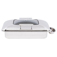 Acopa 8 Qt. Full Size Stainless Steel Induction Chafer with Glass Top and Soft-Close Lid
