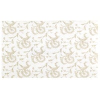 9 1/4" x 5 1/2" 3-Ply Glassine 1-2 lb. White Candy Box Pad with Gold Floral Pattern - 250/Case