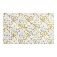 9 1/4" x 5 1/2" 3-Ply Glassine 1-2 lb. White Candy Box Pad with Gold Floral Pattern - 250/Case