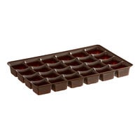 9 5/16" x 6" x 3/4" Brown 24-Cavity Candy Tray - 250/Case